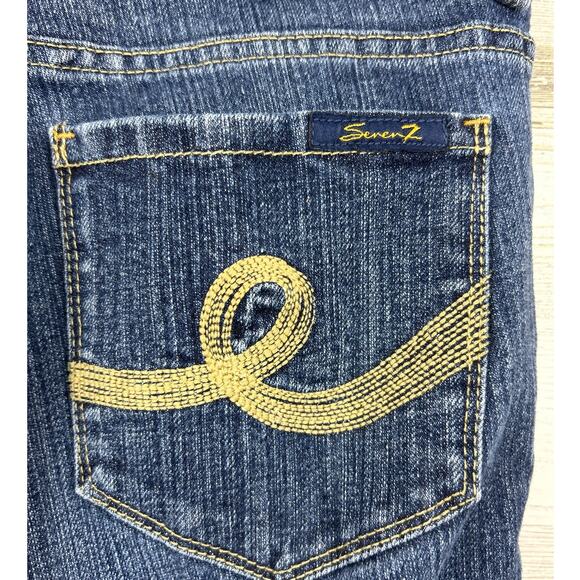 Seven7 Women’s 6 Bootcut Blue Jeans Western Style Zip Denim Embrodered - Picture 5 of 6